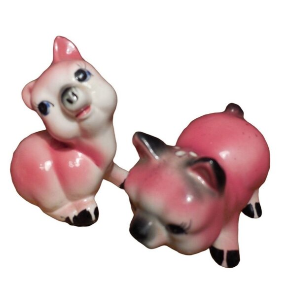 Pink Pig Salt and Pepper Shaker Vintage Set - Picture 2 of 12